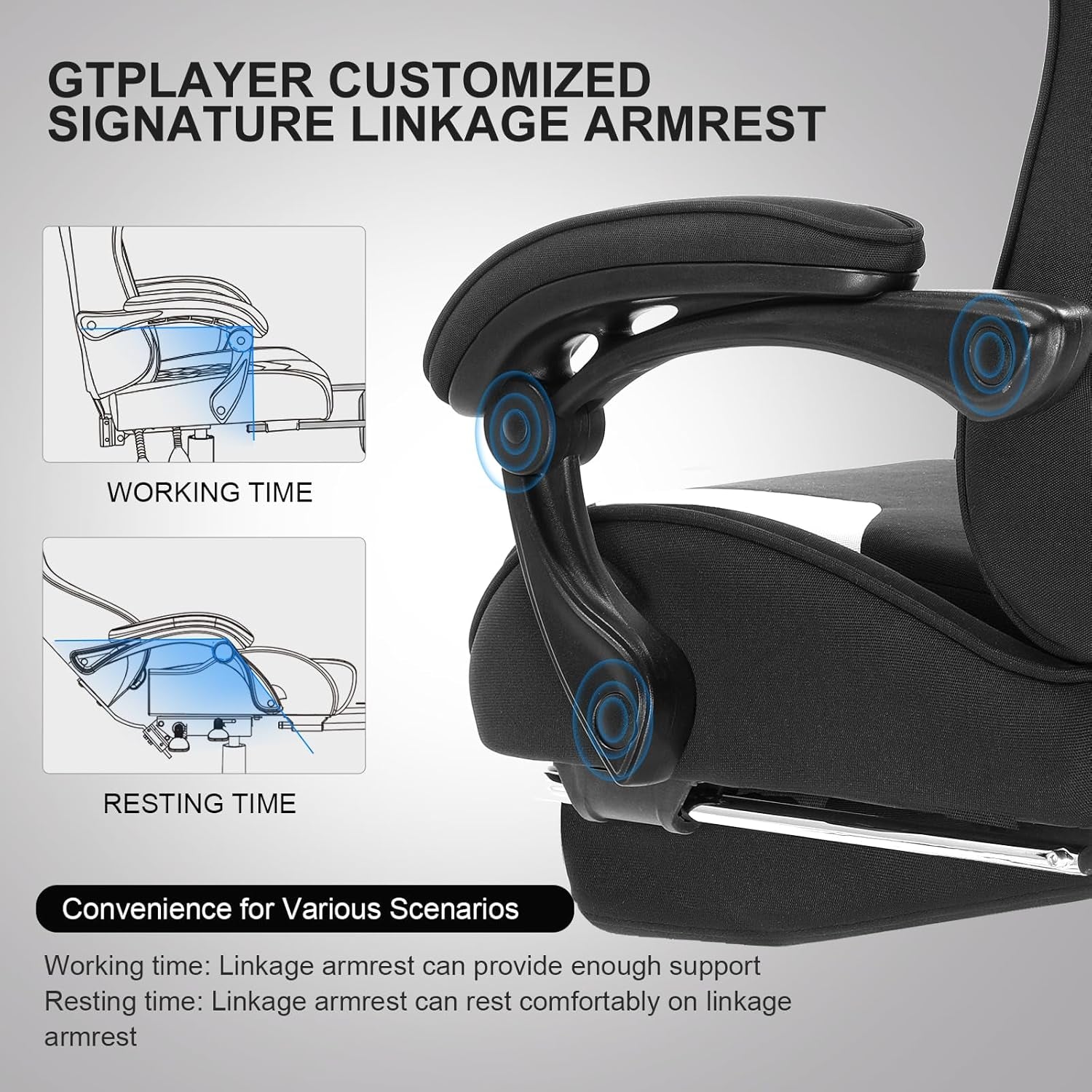 Ergonomic Gaming Chair With Footrest And Lumbar Support