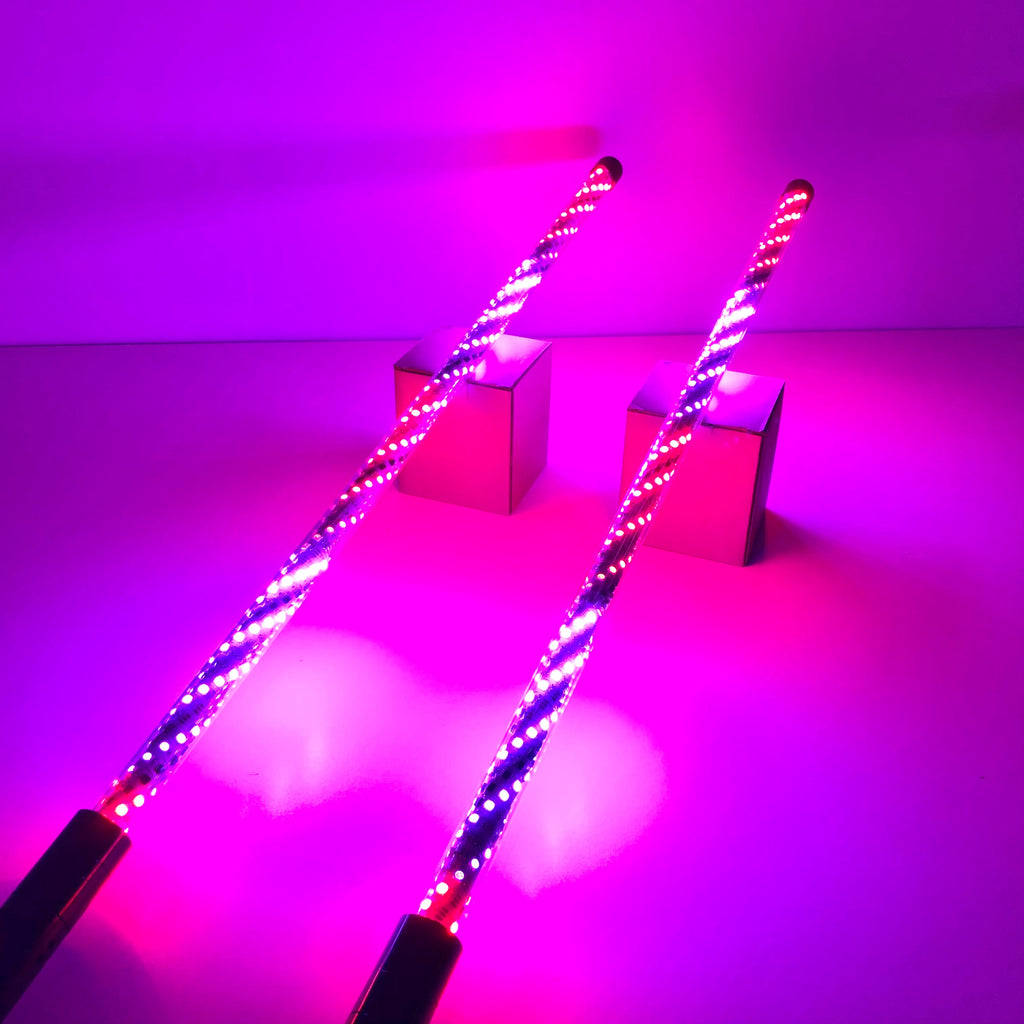 RGB Chasing Spiral LED Whip lights (2packs)