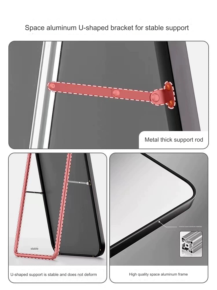 Champagne Gold Wall-Mounted Full Body Mirror | 30x120 cm