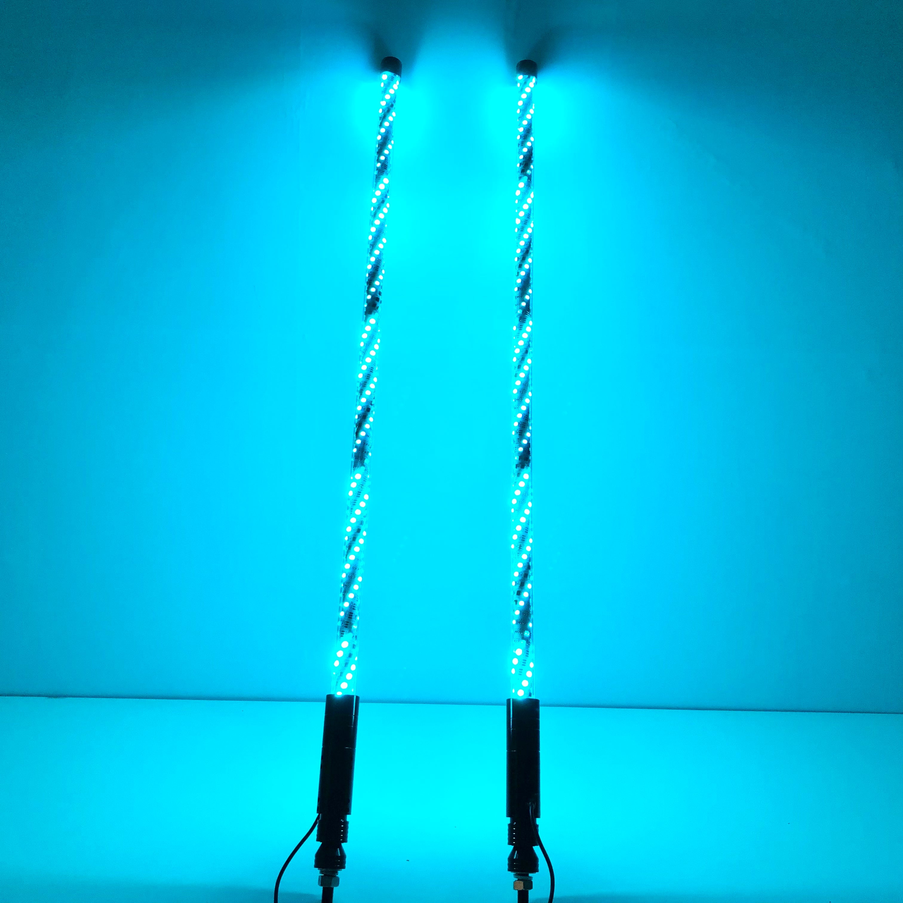 RGB Chasing Spiral LED Whip lights (2packs)