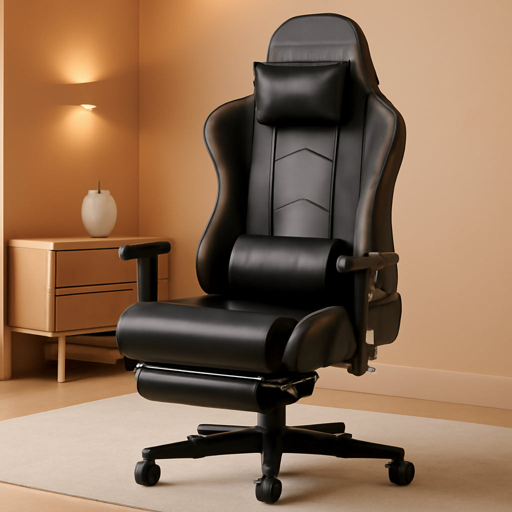 Gaming Chair With Footrest And Speakers Ergonomic Design