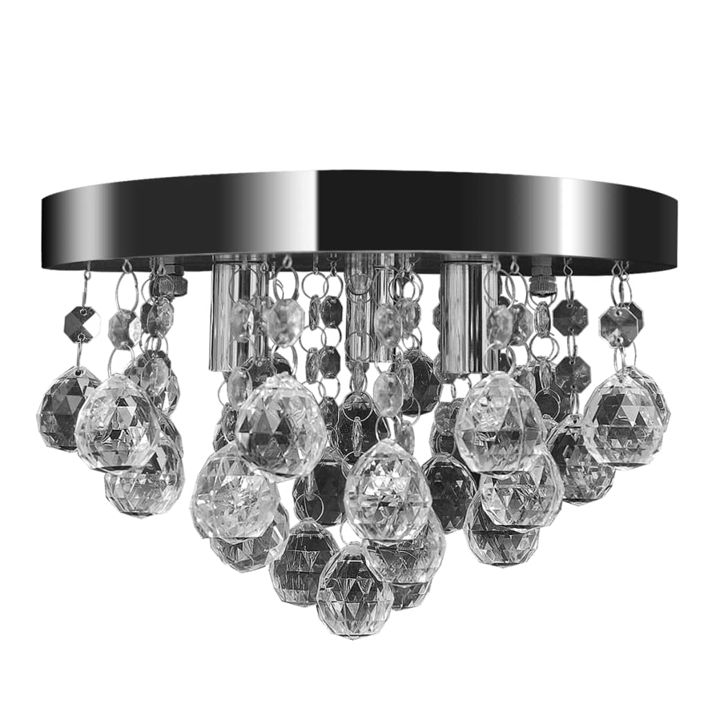 NNEVL Pendant Ceiling Lamp Crystal Design Chandelier Chrome