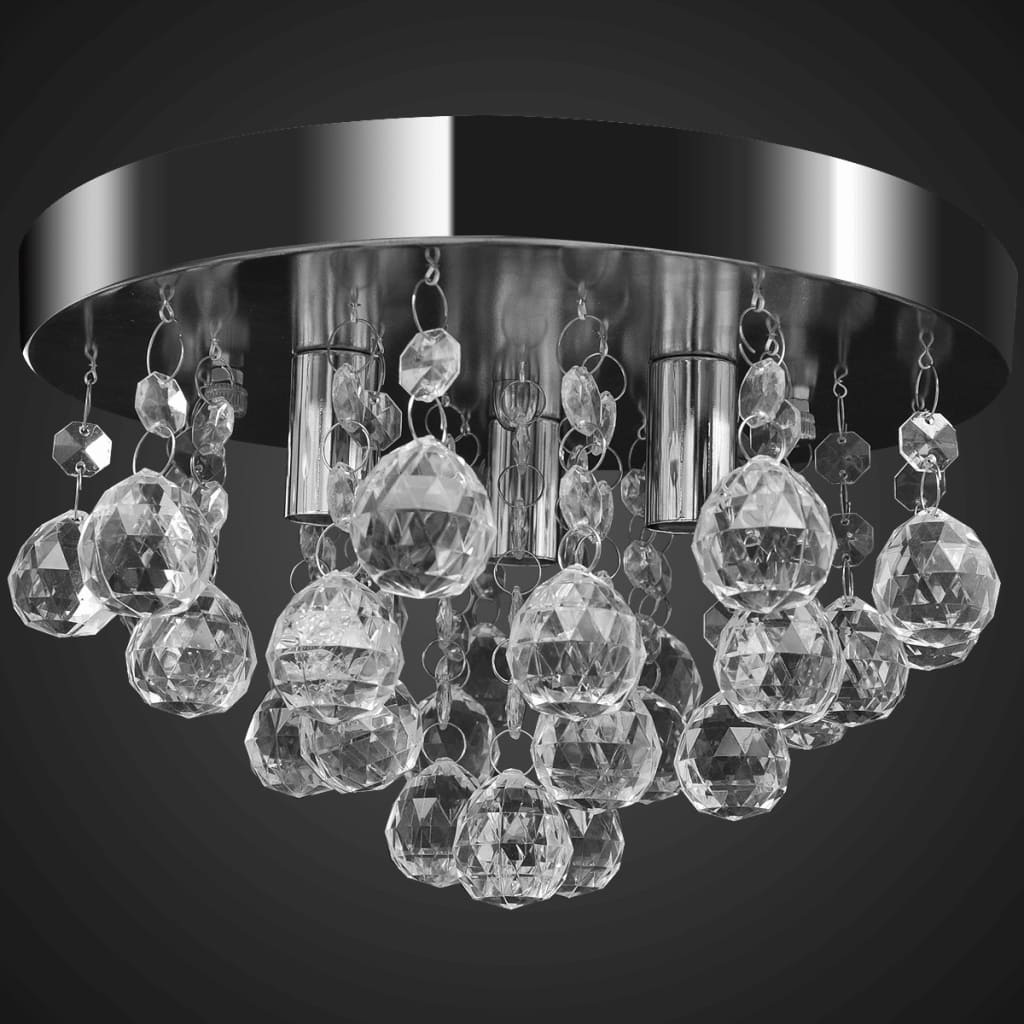 NNEVL Pendant Ceiling Lamp Crystal Design Chandelier Chrome