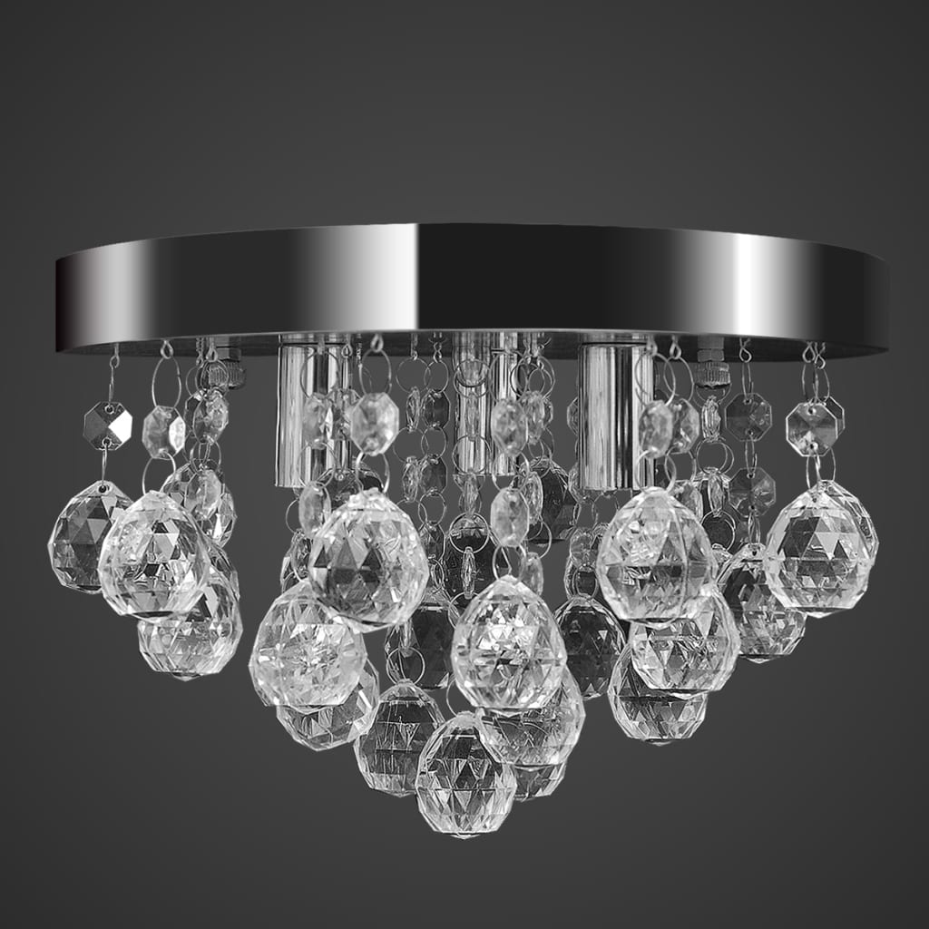 NNEVL Pendant Ceiling Lamp Crystal Design Chandelier Chrome