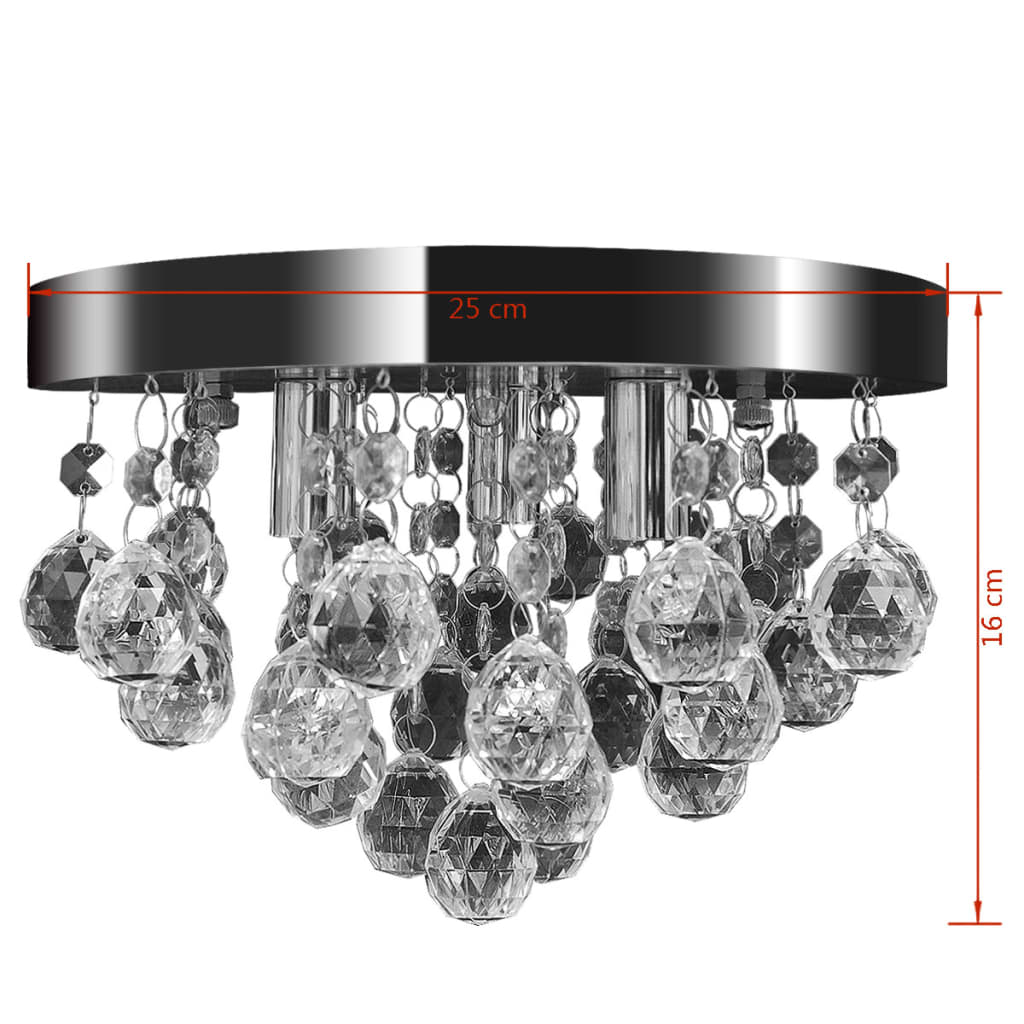 NNEVL Pendant Ceiling Lamp Crystal Design Chandelier Chrome