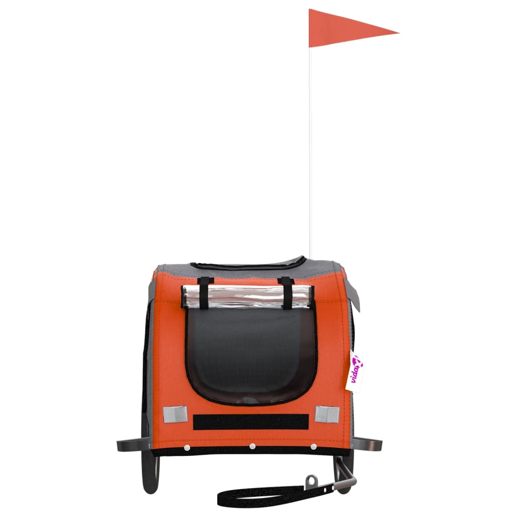 NNEVL Pet Bike Trailer Orange and Black Oxford Fabric&Iron
