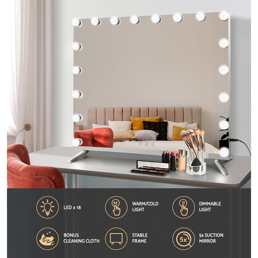 NNEDSZ  Makeup Mirror with Light LED Hollywood Mounted Wall Mirrors Cosmetic