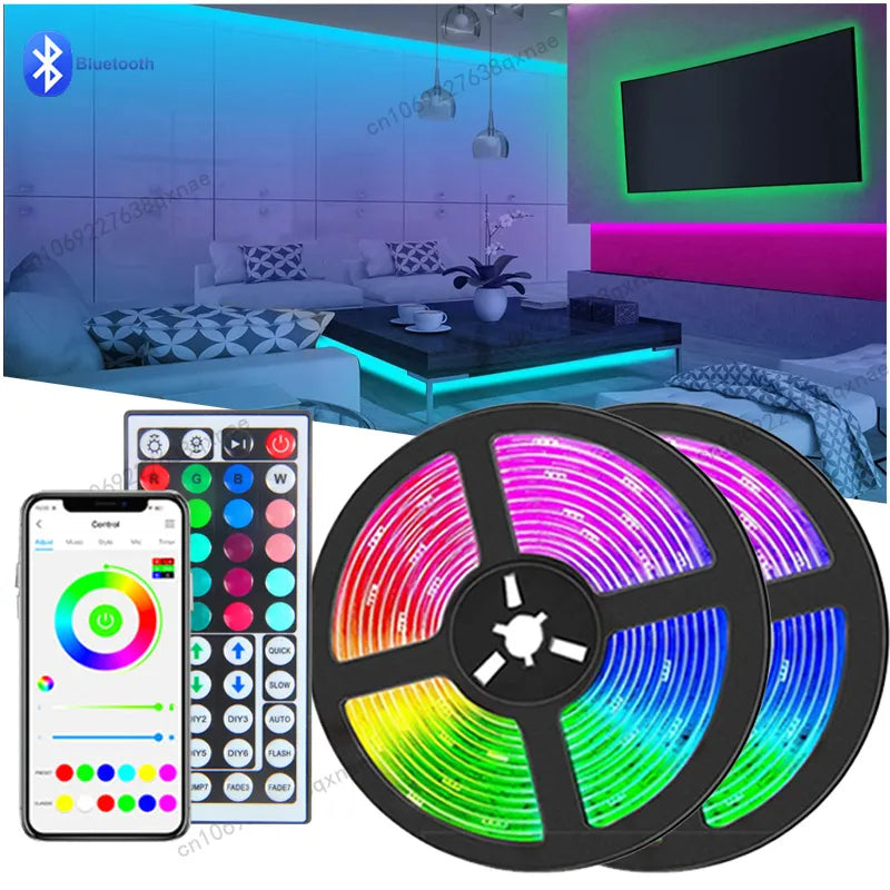 Bluetooth LED Strip Lights - RGB Color Changing Room Decoration (30m)