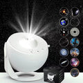 NNEDSZ High-Definition Focusable Starry Galaxy Projector Lamp - Creative Bedroom Mood Light with 13 Film Slides (White)