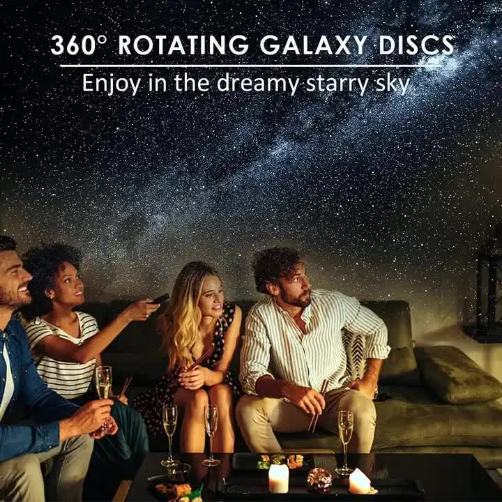 NNEDSZ High-Definition Focusable Starry Galaxy Projector Lamp - Creative Bedroom Mood Light with 13 Film Slides (White)