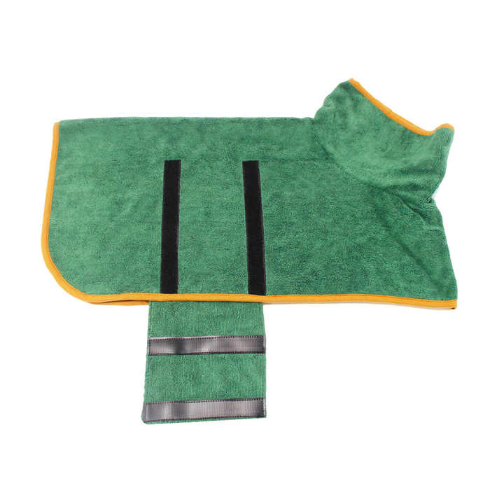 NNEDSZ L Green Pet Dog Quick-Dry Bathrobe - Absorbent Towel Robe for Medium and Large Dogs
