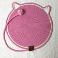 NNEDSZ 3 Pcs Pink Durable Cat Scratching Mat with Attached Toy Ball - Washable and Multi-Functional, Ideal for Cats' Scratching and Sleeping - 50cm Diameter