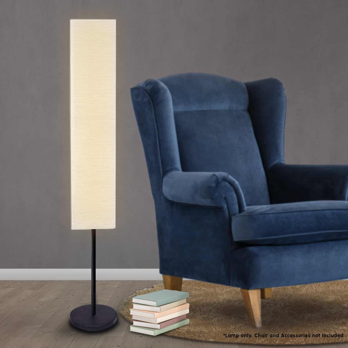 NNEDPE Sarantino Metal Floor Lamp with White Paper Wrinkle Shade Light Stand