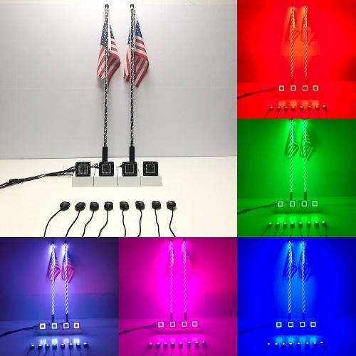 4 packs  3" 20W RGB led pods & 8 packs led rock light & 5ft rgb led spiral whip lights