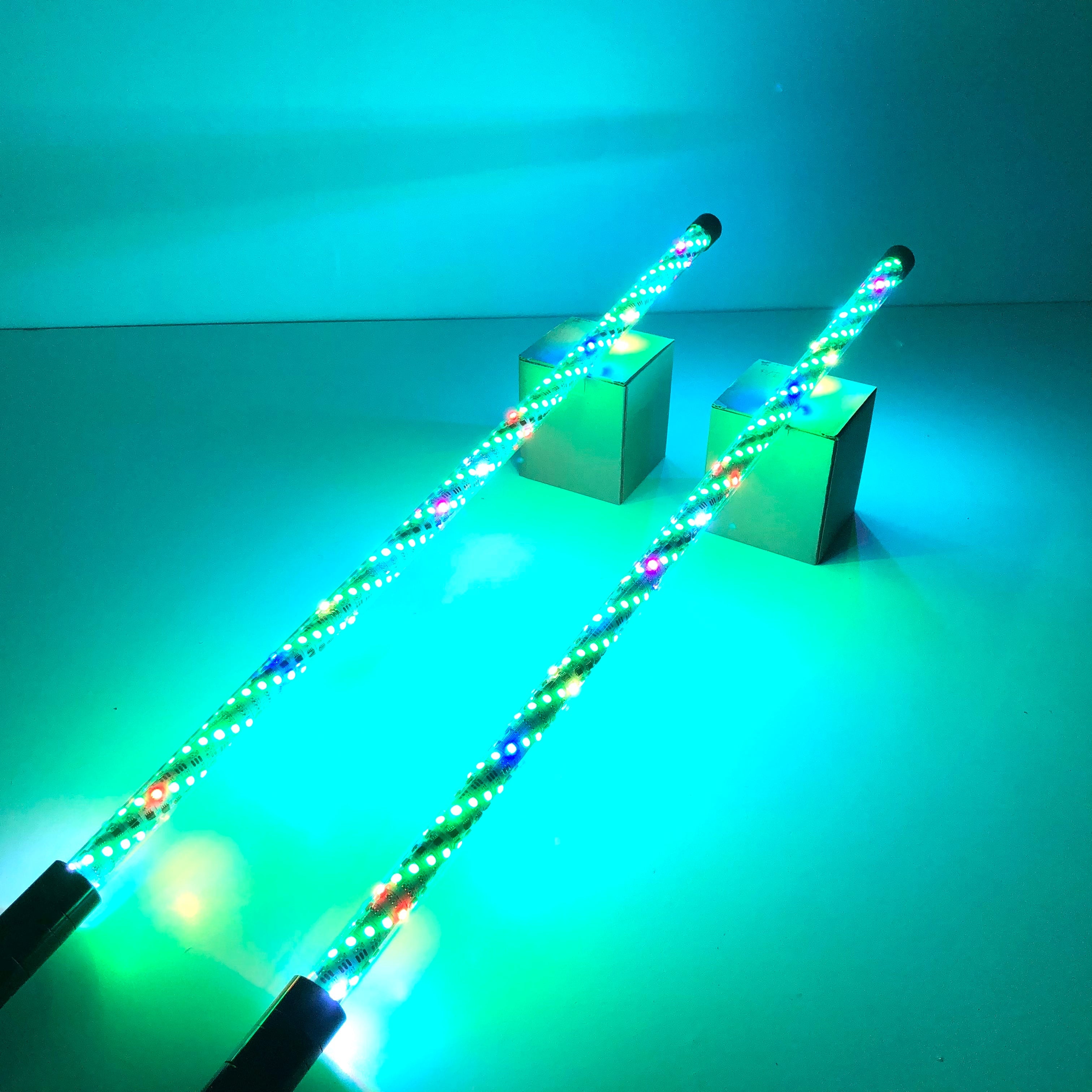 RGB Chasing Spiral LED Whip lights (2packs)