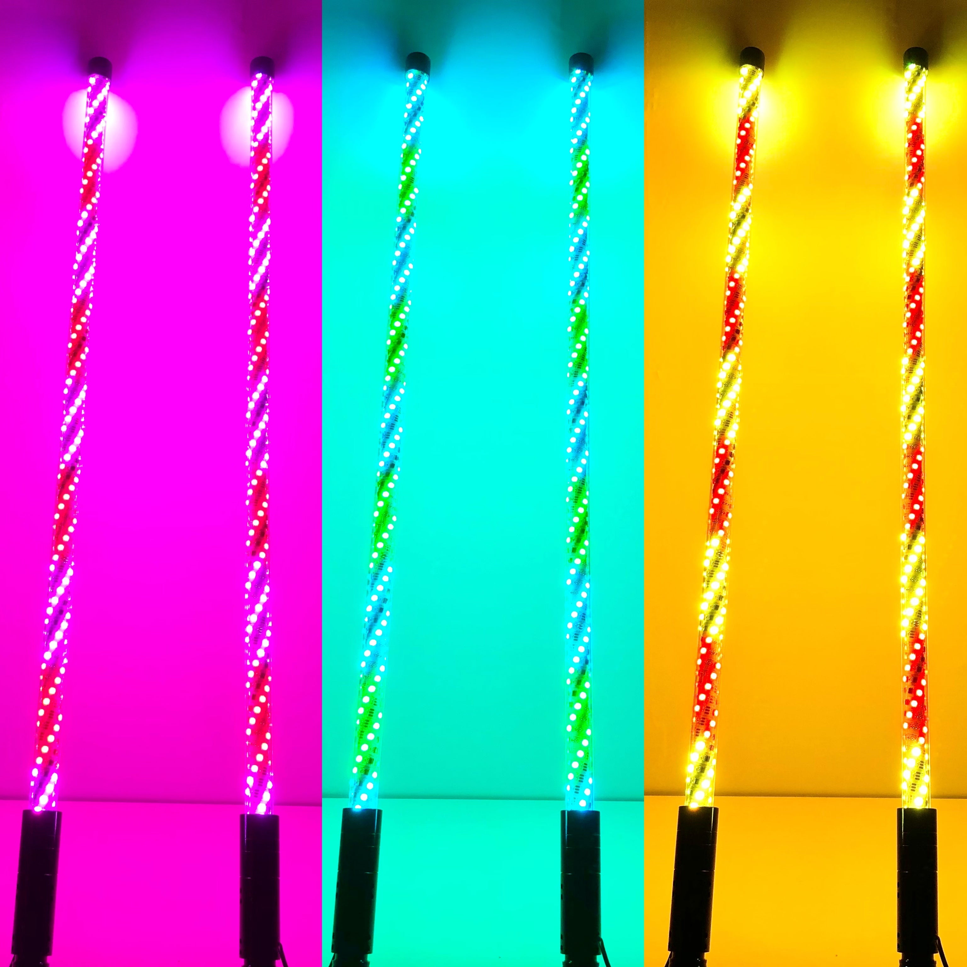 RGB Chasing Spiral LED Whip lights (2packs)